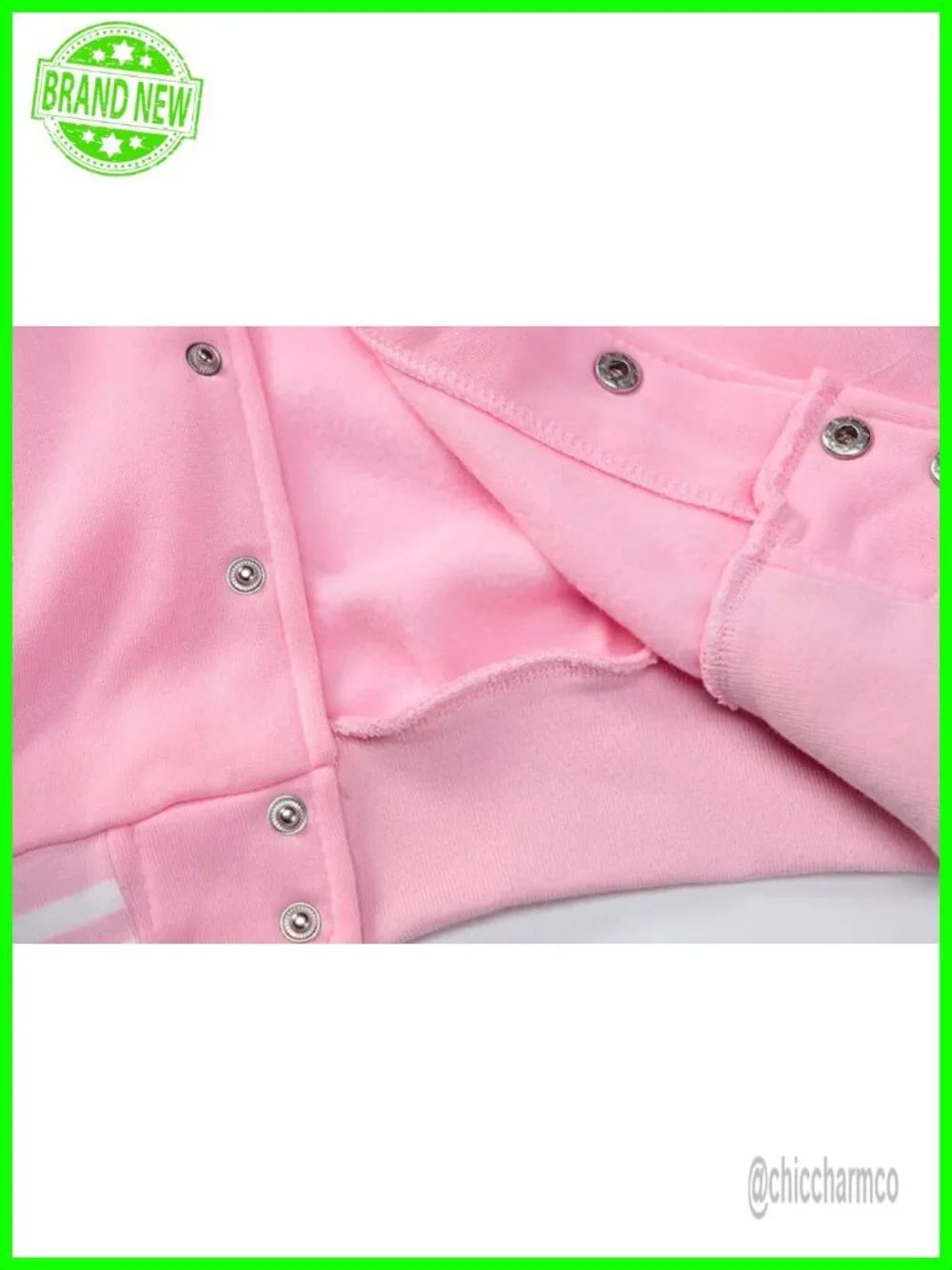 Women's Varsity Baseball Jacket Crop Coat Lightweight Sportswear Snap Button